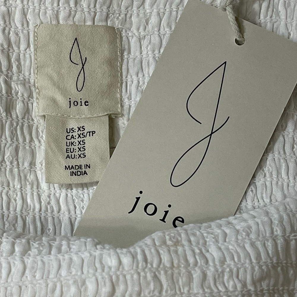 Joie Smocked Crochet Trim Tiered MIDI Dress - Picture 11 of 13